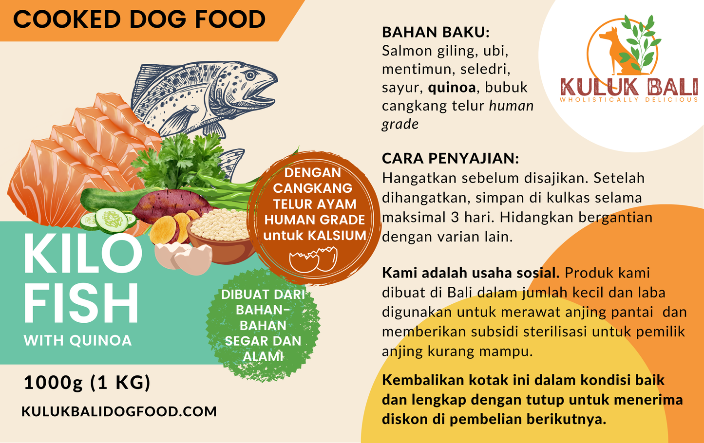 KILO Fish (Salmon) QUINOA - COOKED - 1000g